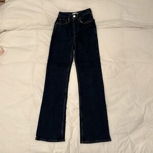 Re/Done Dark Blue Straight Leg Jeans